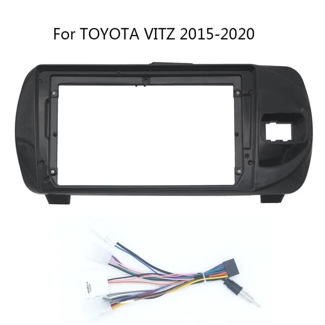 Car In Dash Touch Screen / Android Pannel / Tab Frame Only Toyota Vitz 2015 9" Piano Black Panel W/Wiring (China)