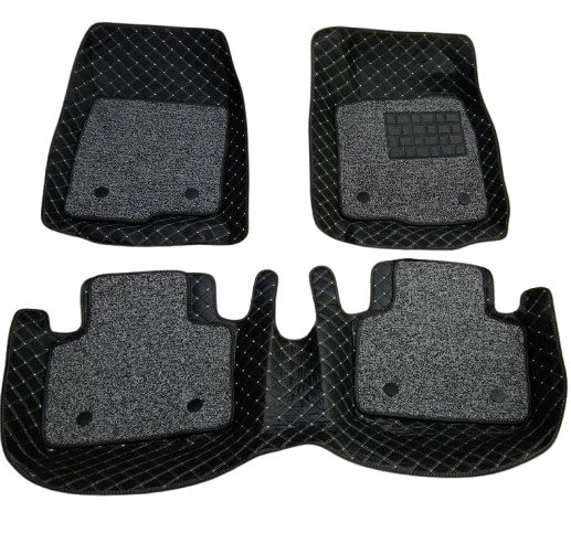 Car Floor Mat 9D Civic 2022 Honda Black Pvc Beige Stitch Black Grass 03 Pcs / Set (China)
