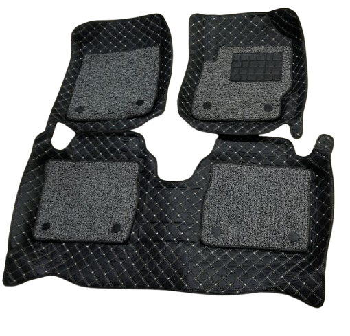 Car Floor Mat 9D Toyota Yaris 2020 Black Pvc Beige Stitch Black/Grey Grass 03 Pcs / Set Premium Quality (China)