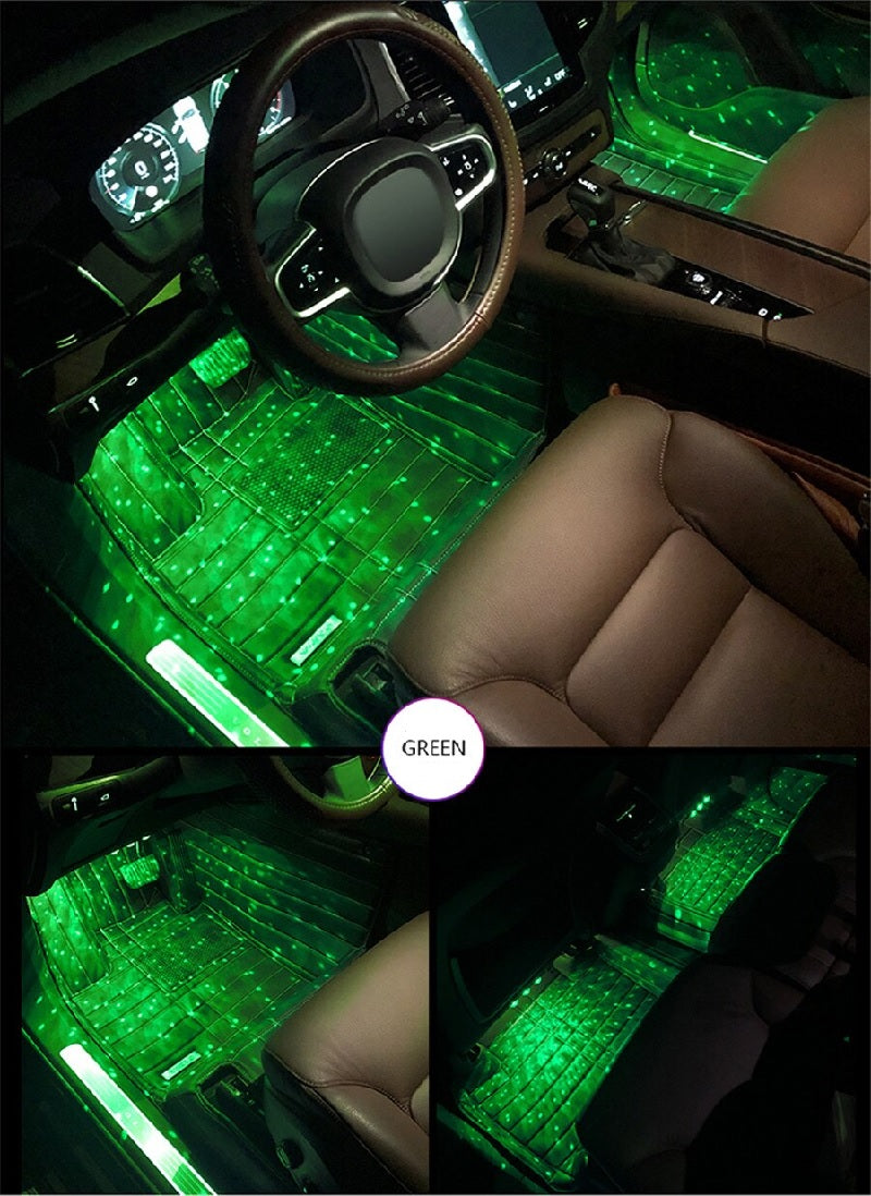 Car Interior Led Atmosphere Light (Strip) Led Type Round Shape With Remote 01 Pc/Set Plastic Housing Colour Box Pack Rgb (China)