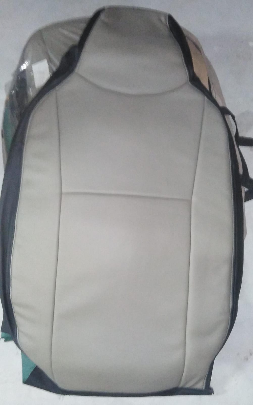 Auto Leather Type Seat Cover M/C Oem Design Custom Fitting Suzuki Alto 2020 Y-Grey/Black Black Stitch 06 Pcs/Set