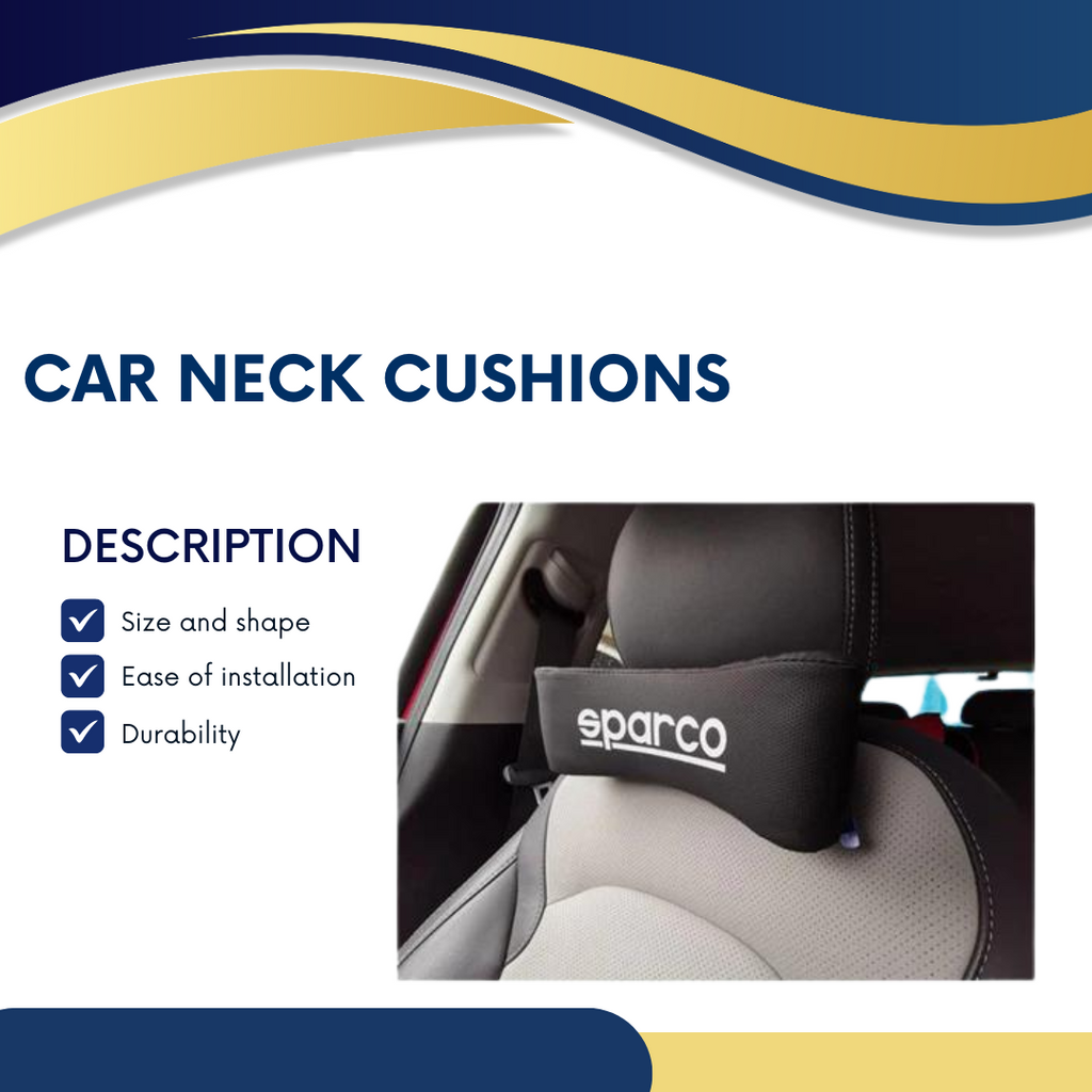 Car Neck Rest Cushions Pvc Leather Material Sparco Logo 01 Pc/Set Black Blister Pack (China)