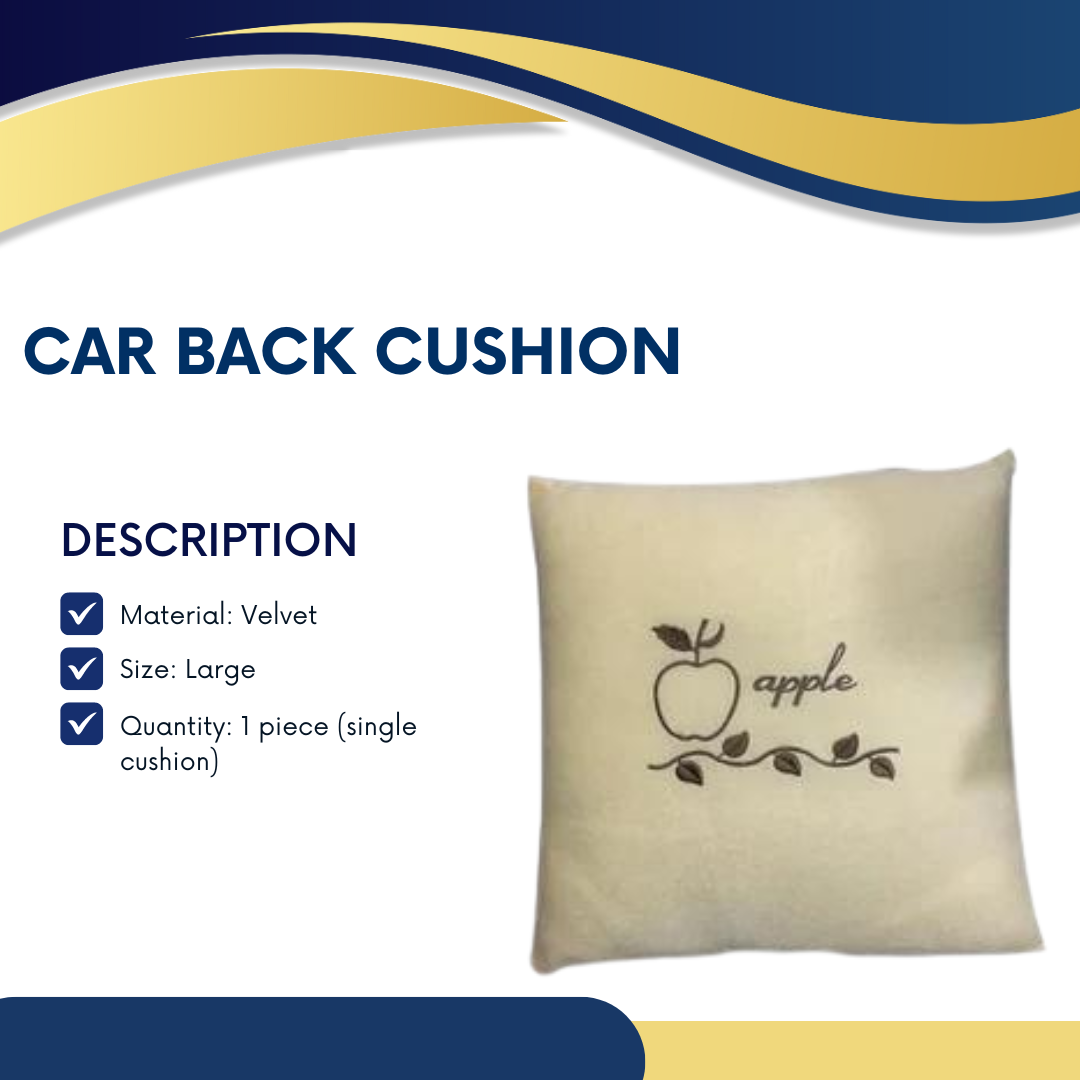Car Back Rest Cushion Velvet Material Large Size Beige 01 Pc/Pack Poly Bag Pack Apple Mono (China)