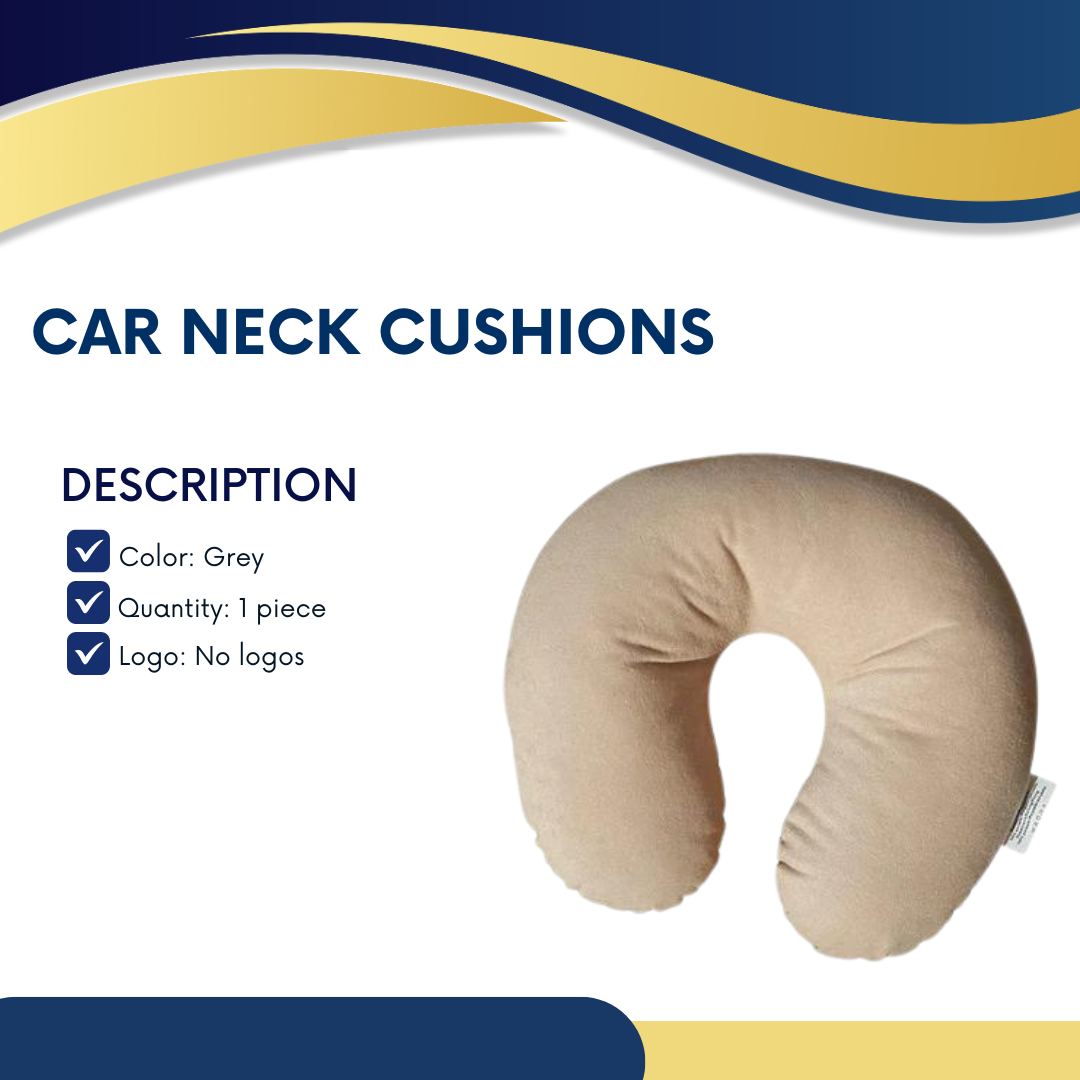 Car Neck Rest Cushions Fabric Material U Shape 01 Pc/Set Beige Poly Bag Pack (China)