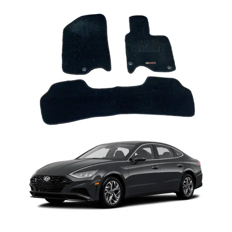 Car Floor Mat Executive Carpet Material  Oem Fitting Hyundai Sonata 2021 03 Pcs / Set Black Poly Bag Pack  (China)