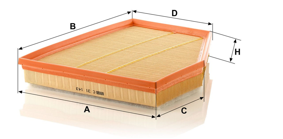 Automotive Engine Air Filters Mann Genuine Assembly Type Colour Box Pack C31143 (Germany)