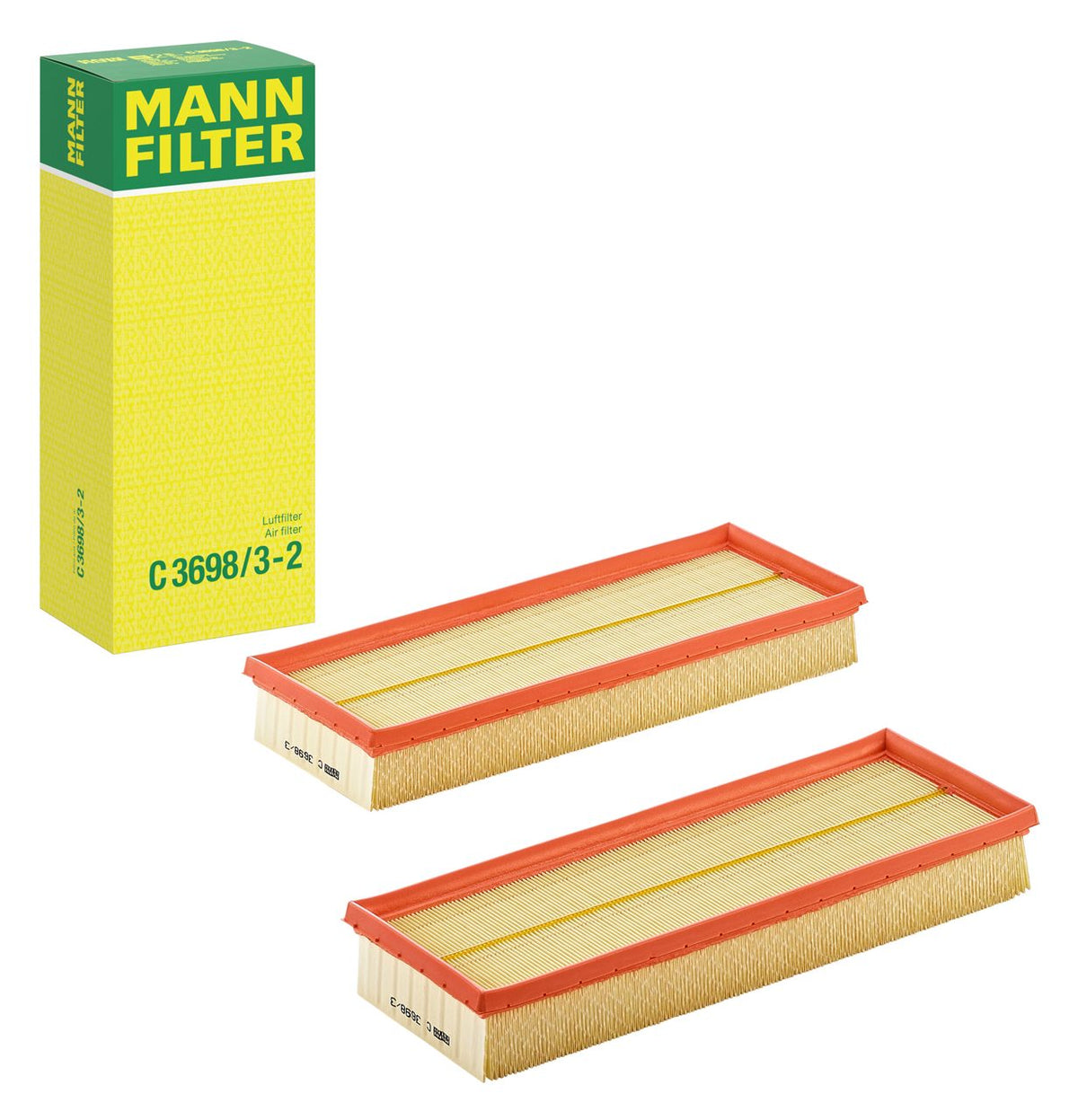 Automotive Engine Air Filters Mann Genuine Assembly Type Colour Box Pack C3698/3-2 (Germany)