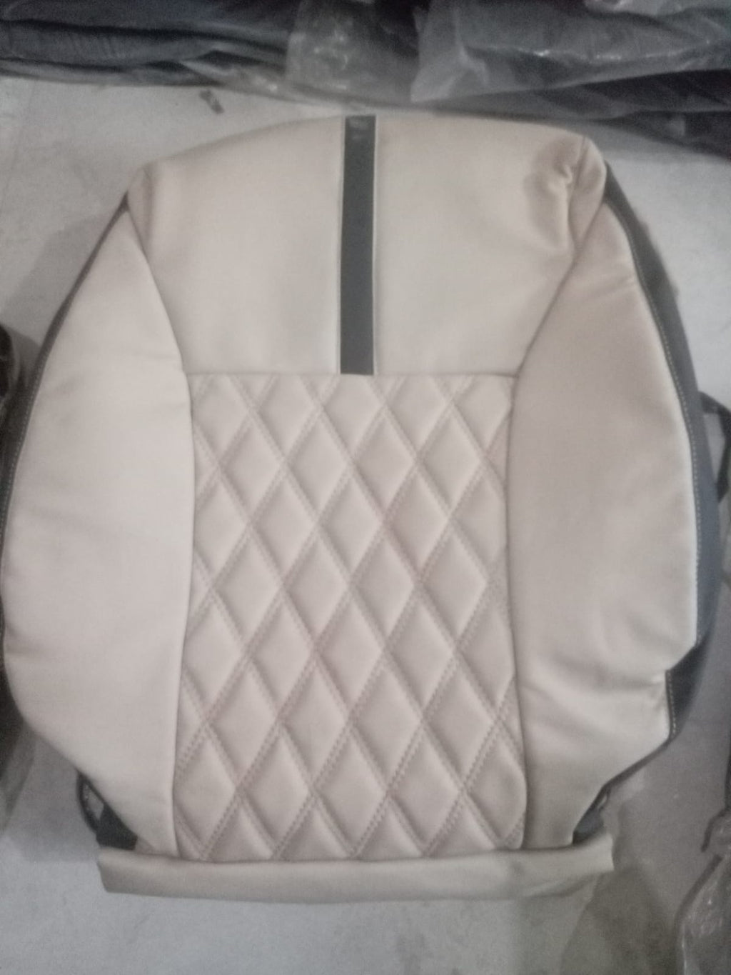 Auto Leather Type Seat Cover M/B Custom Design Custom Fitting Honda Civic 2022 Beige/Black Colour Beige Stitch 12 Pcs/Set
