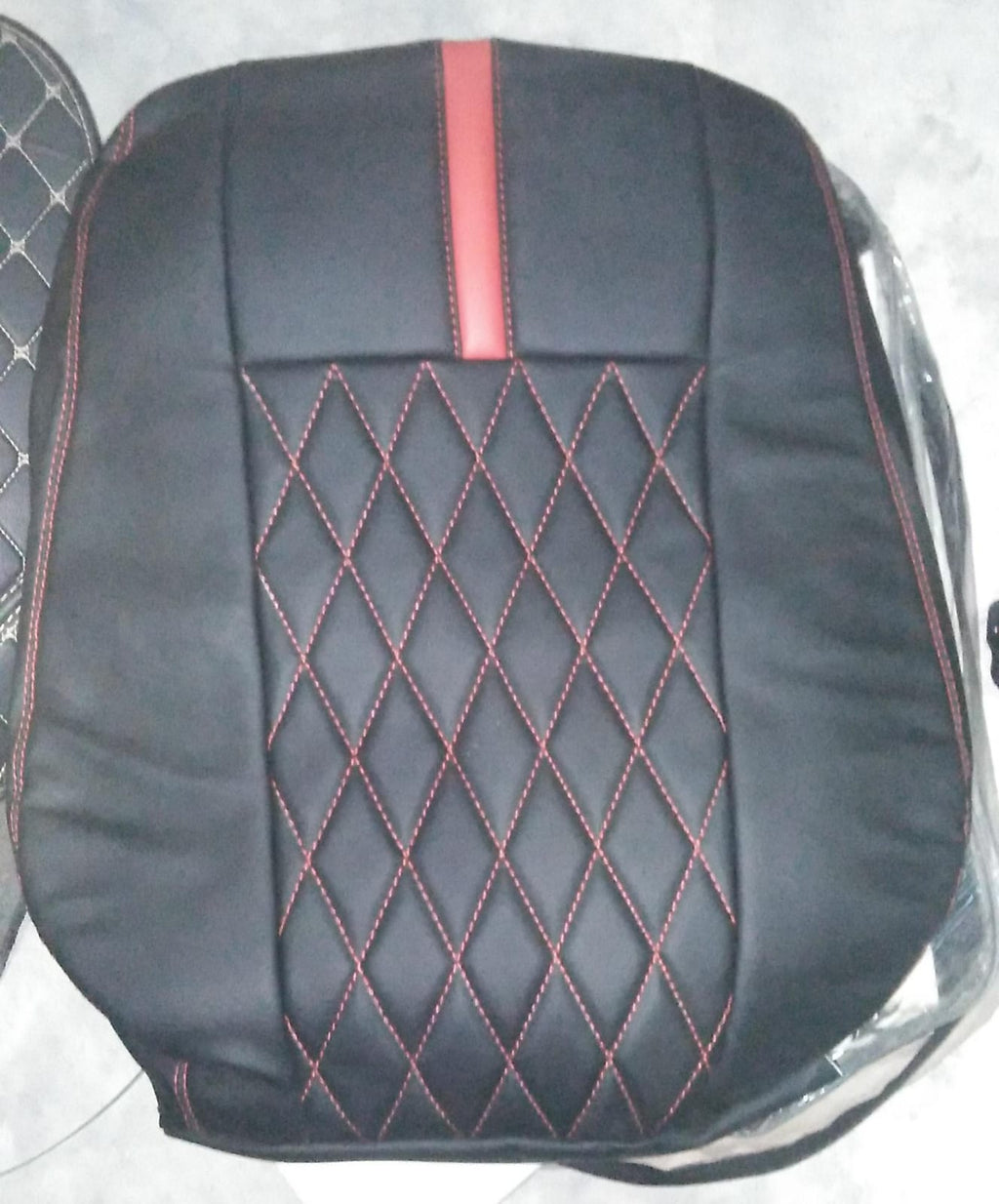 Auto Leather Type Seat Cover M/E Custom Design Custom Fitting Honda Civic 2009 Black Colour Red Stitch 11 Pcs/Set