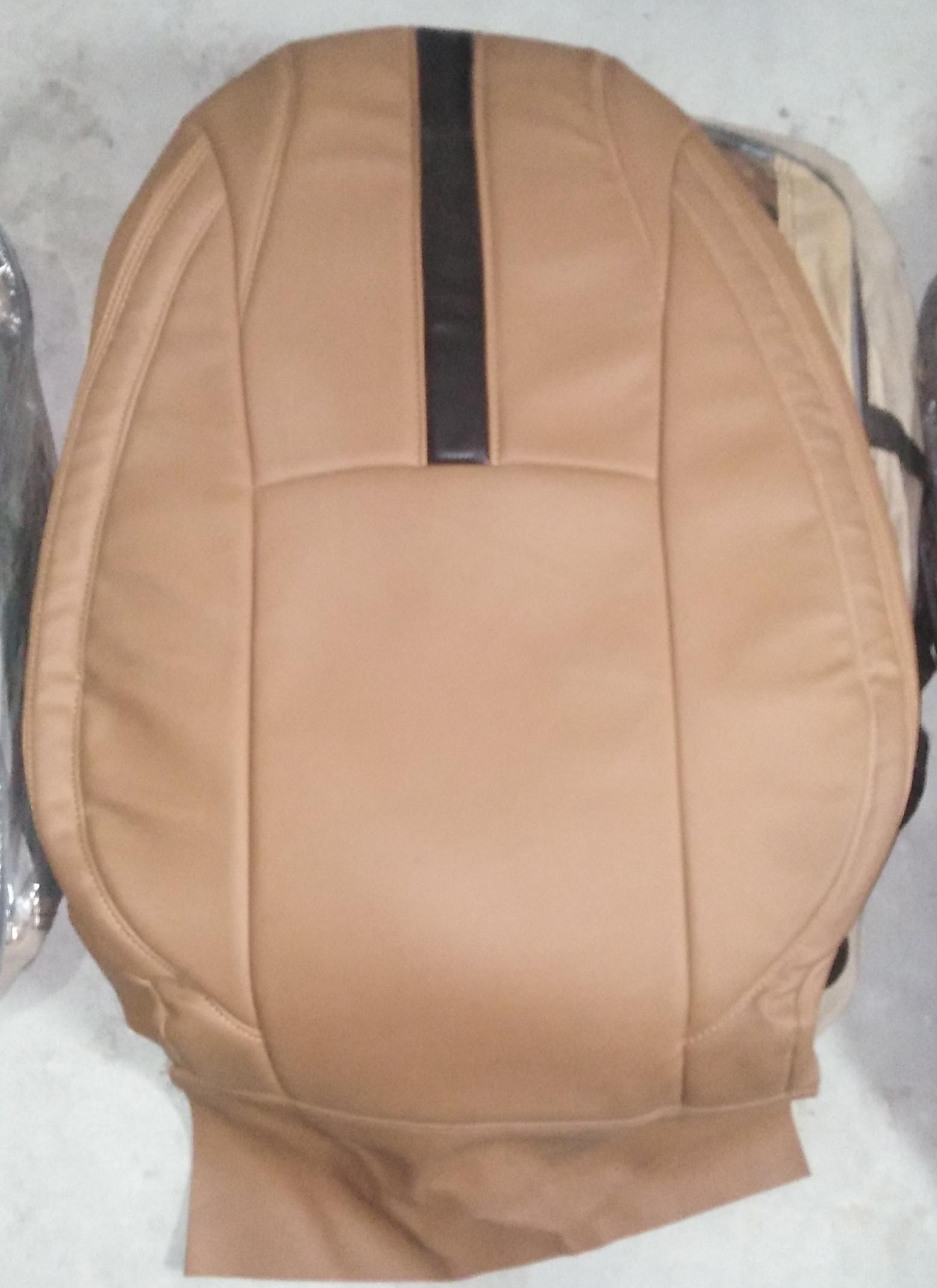 Auto Leather Type Seat Cover M/C Oem Design Custom Fitting Honda Civic 2016-2021 Cayane Brown/Black 12 Pcs / Set