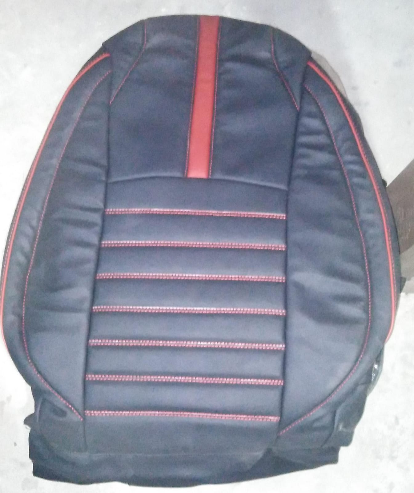 Auto Leather Type Seat Cover M/B Custom Design Custom Fitting Honda Civic 2018 Black Colour Red Stitch Red Border 12 Pcs/Set