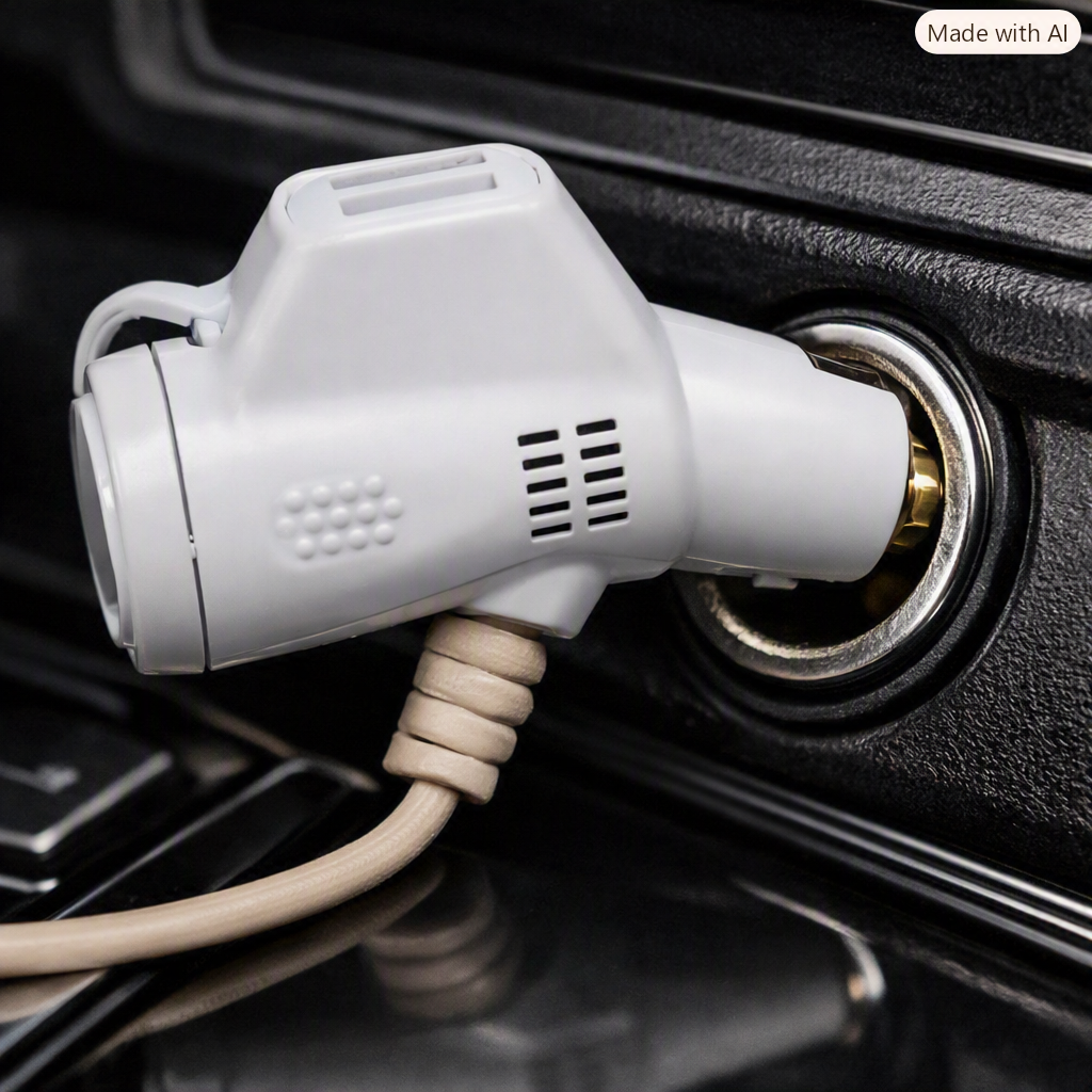 Mobile Charger Kit Aaa Car Use / Dc Type 5V 60W Android Regular Port 1.5 Meters W/Cigarette Lighter Socket 01 Pc/Pack White Colour Box Pack (China)
