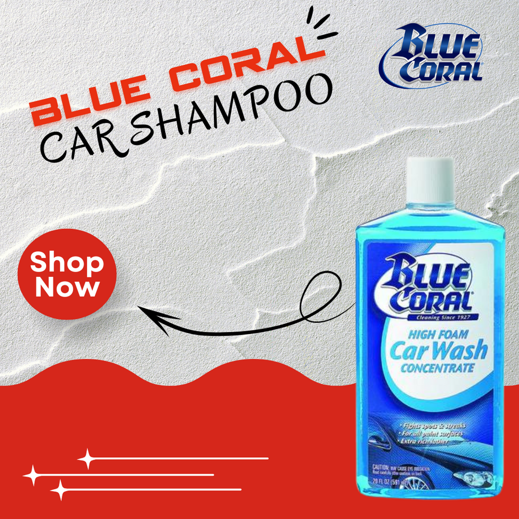 Car Shampoo Blue Coral Plastic Bottle Pack 591Ml High Foam Car Wash Concentrate Wc102 (Usa)