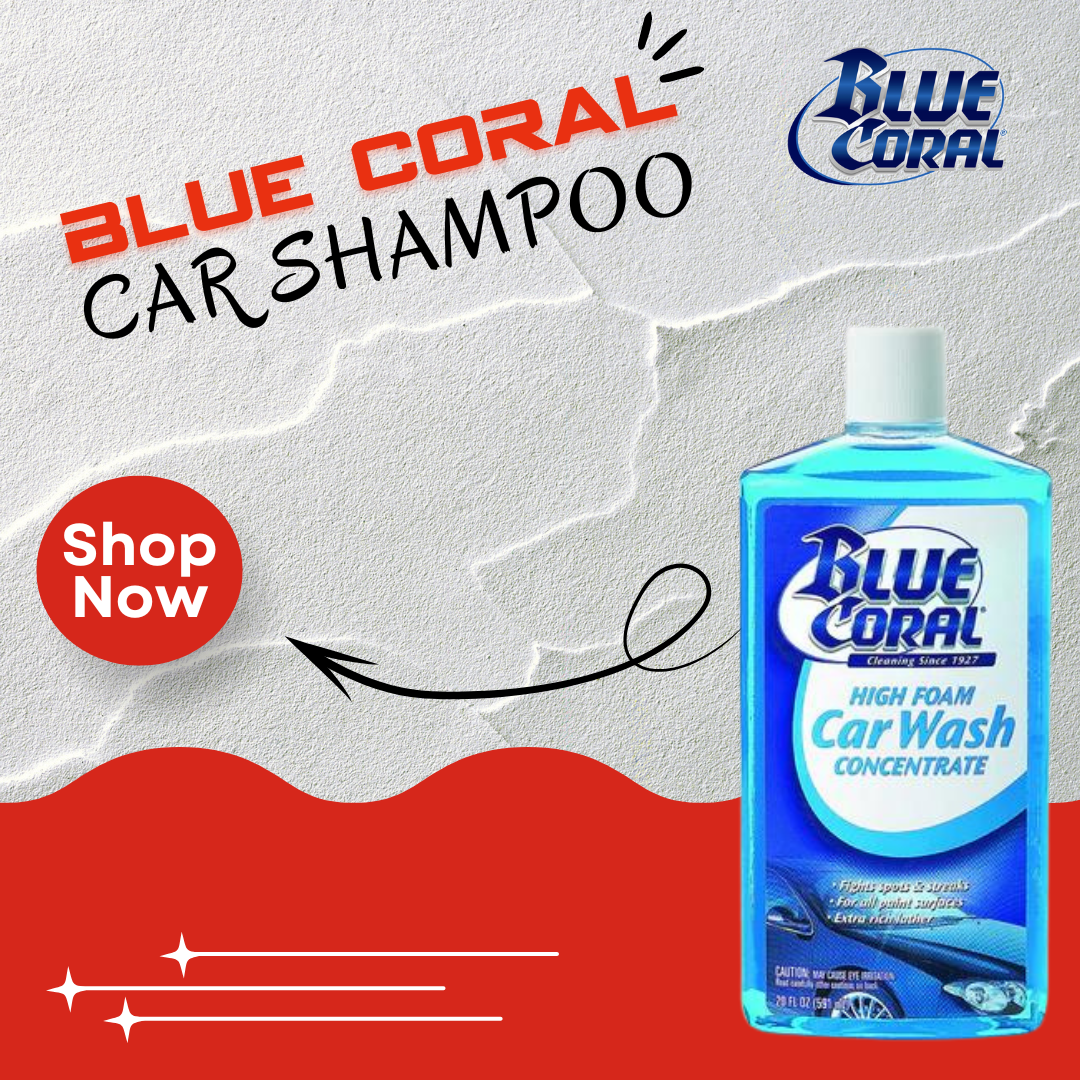 Car Shampoo Blue Coral Plastic Bottle Pack  591Ml High Foam Car Wash Concentrate  Wc102 (Usa)