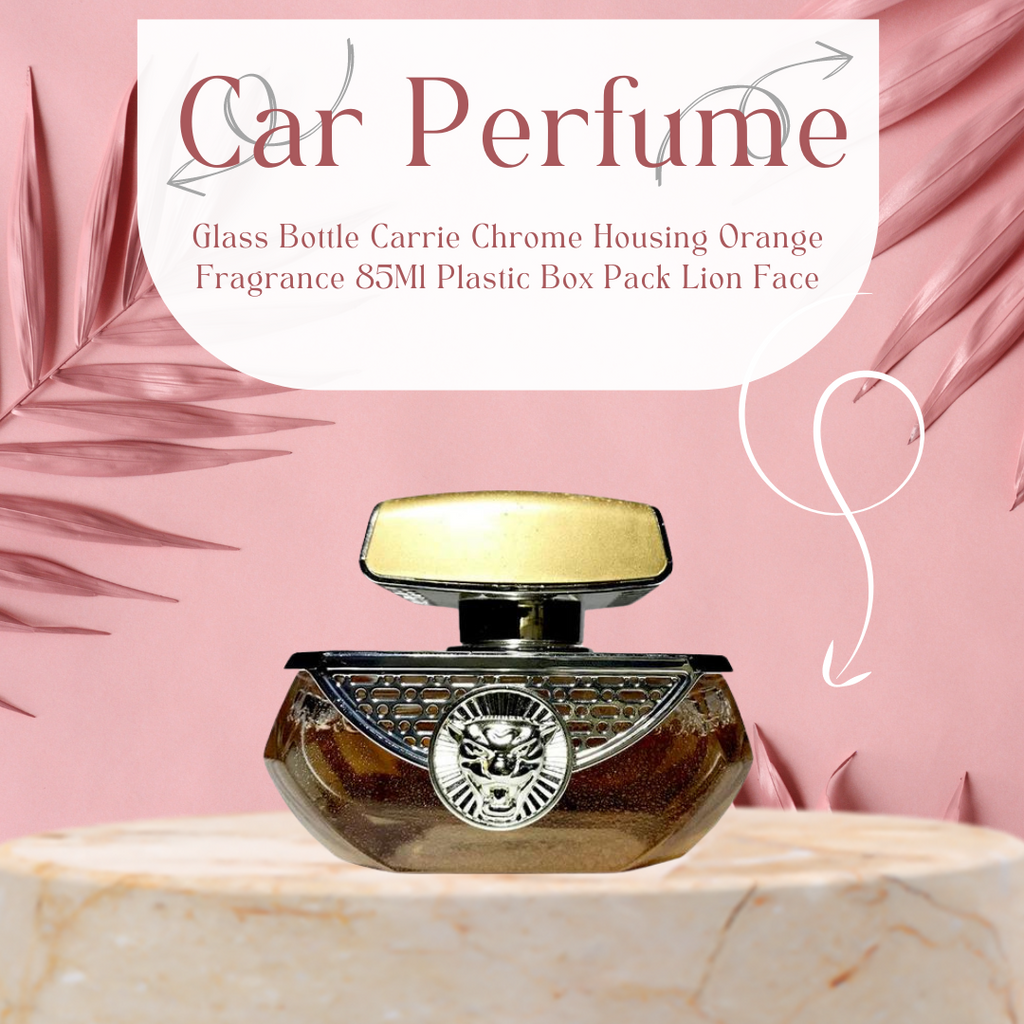 Car Perfume Glass Bottle Carrie Chrome Housing Orange Fragrance 85Ml Plastic Box Pack Lion Face Fy-7312 (China)