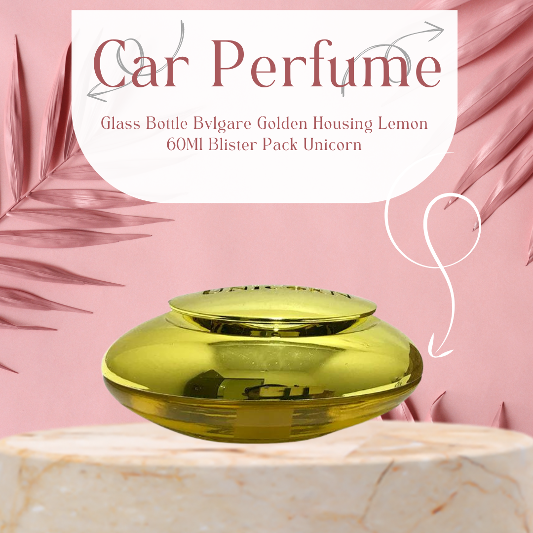 Car Perfume Glass Bottle Bvlgare Golden Housing Lemon 60Ml Blister Pack Unicorn Ft-120 (China)
