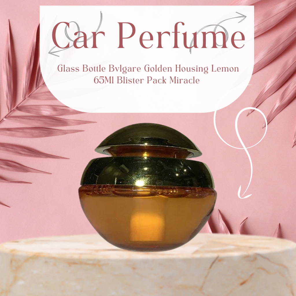 Car Perfume Glass Bottle Bvlgare Golden Housing Lemon 65Ml Blister Pack Miracle Ft-121 (China)