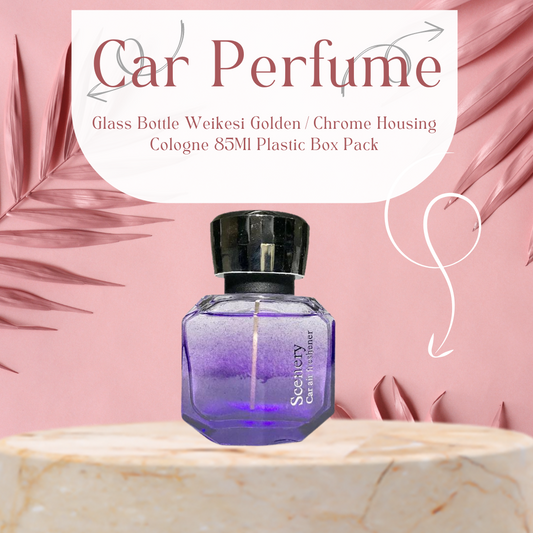 Car Perfume Glass Bottle Scenery Purple/Chrome Housing Lavendar  60Ml Blister Pack La-059 (China)