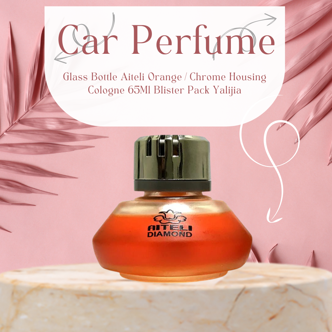 Car Perfume Glass Bottle Aiteli Orange/Chrome Housing Cologne  65Ml Blister Pack Yalijia Da-340 (China)