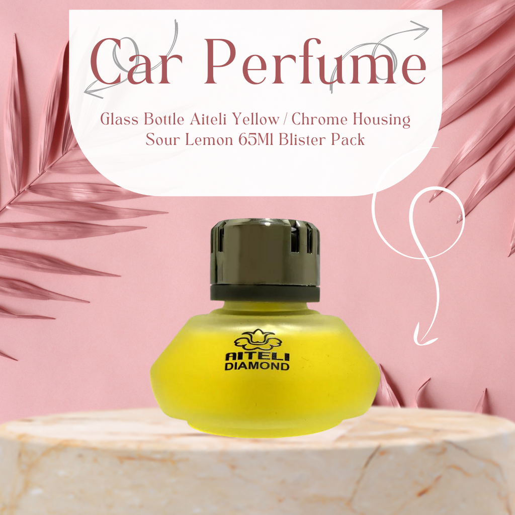 Car Perfume Glass Bottle Aiteli Yellow/Chrome Housing Sour Lemon 65Ml Blister Pack Yalijia Da-340 (China)