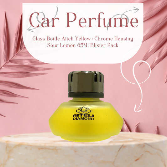 Car Perfume Glass Bottle Aiteli Yellow/Chrome Housing Sour Lemon  65Ml Blister Pack Yalijia Da-340 (China)