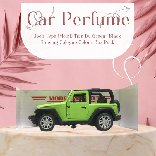 Car Perfume Jeep Type (Metal) Tian Du Green/Black Housing Cologne   Colour Box Pack F1118-1 (China)