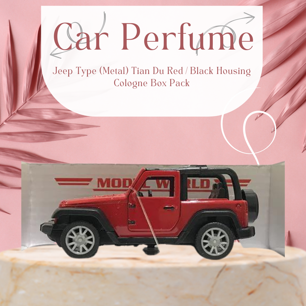 Car Perfume Jeep Type (Metal) Tian Du Red/Black Housing Cologne Box Pack F1111-1 (China)