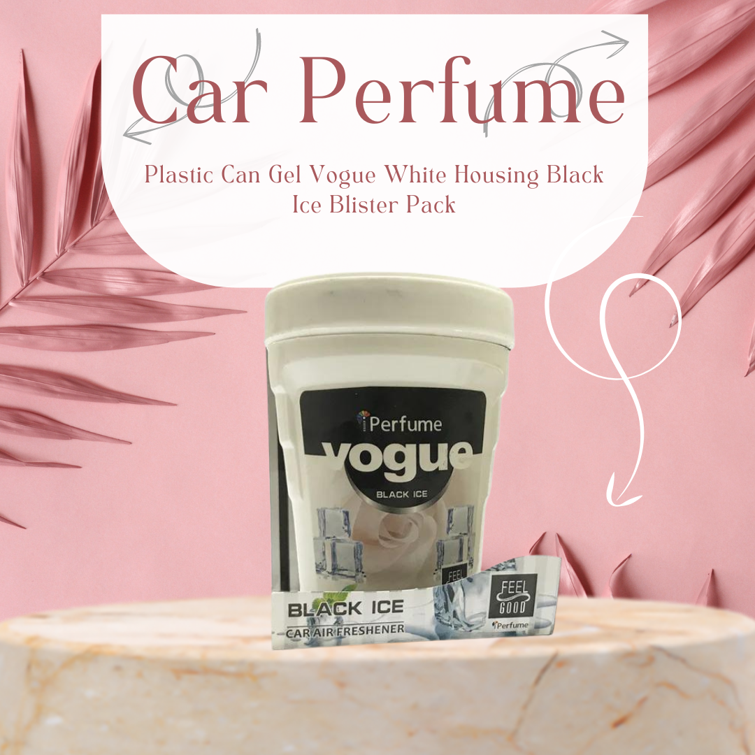 Car Perfume Plastic Can Gel Vogue  White Housing Black Ice   Blister Pack Ip-1122 (China)