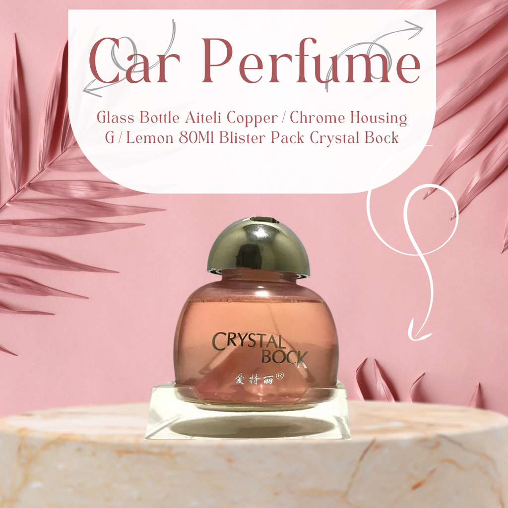 Car Perfume Glass Bottle Aiteli Copper/Chrome Housing G/Lemon 80Ml Blister Pack Crystal Bock Da-117 (China)
