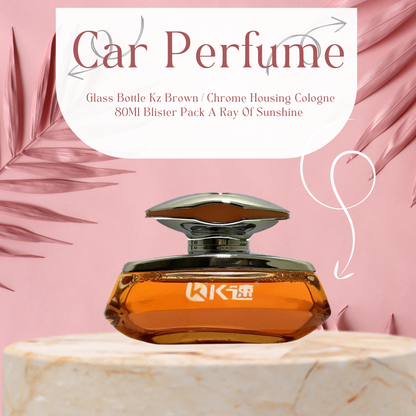 Car Perfume Glass Bottle Kz  Brown/Chrome Housing Cologne  80Ml Blister Pack A Ray Of Sunshine (China)