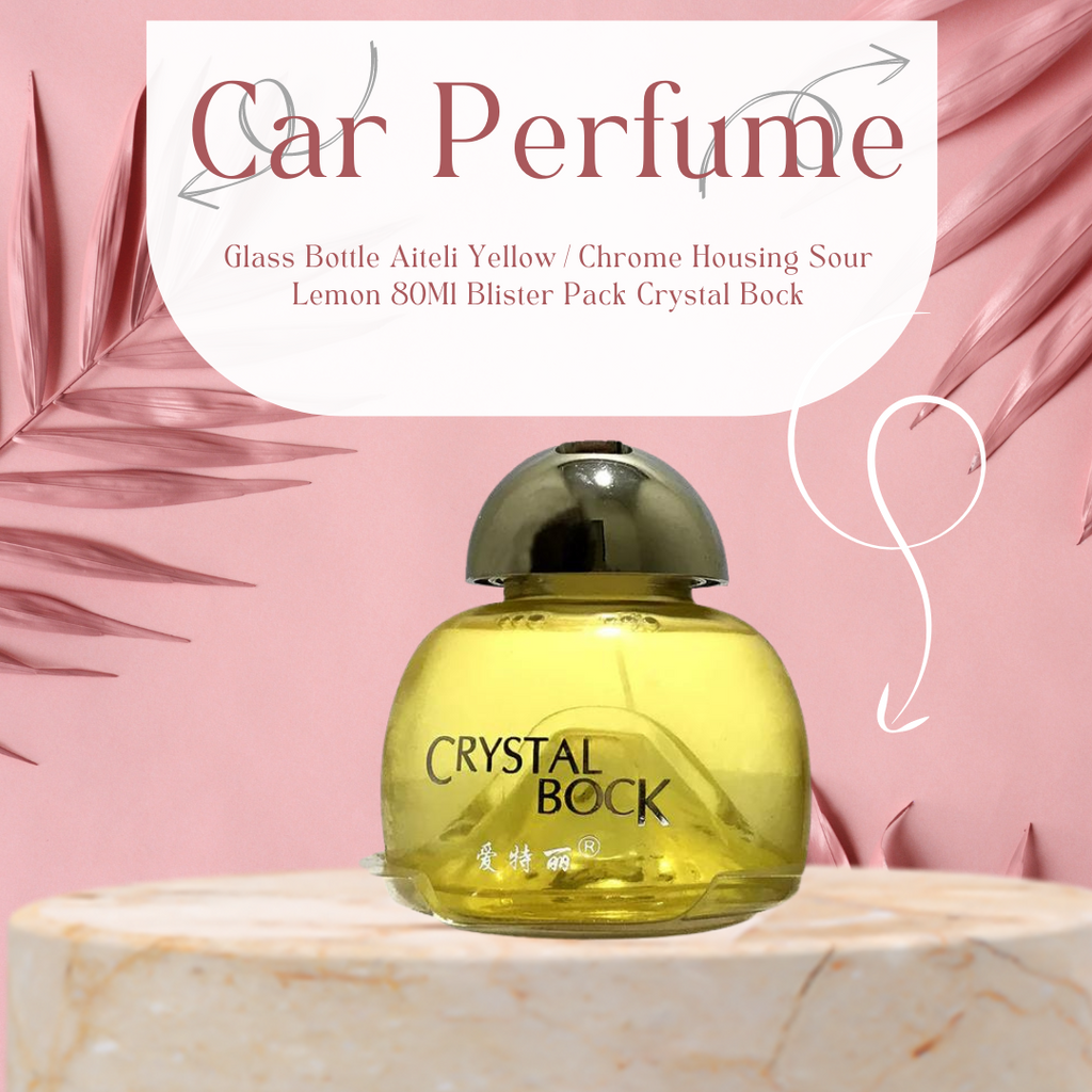Car Perfume Glass Bottle Aiteli Yellow/Chrome Housing Sour Lemon 80Ml Blister Pack Crystal Bock Da-082 (China)