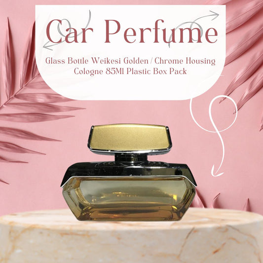 Car Perfume Glass Bottle Weikesi Golden/Chrome Housing  Cologne  85Ml Plastic Box Pack  Fy-7317 (China)