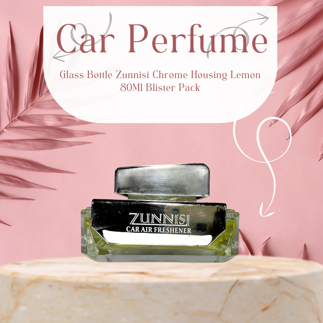 Car Perfume Glass Bottle Zunnisi Chrome Housing  Lemon  80Ml Blister Pack (China)