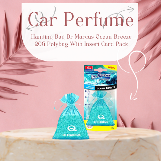 Car Perfume Hanging Bag Dr Marcus  Ocean Breeze  20G Polybag With Insert Card Pack (Eu)