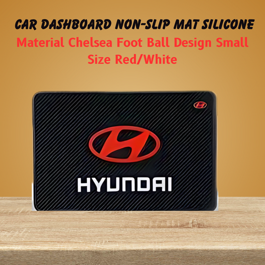 Car Dashboard Non-Slip Mat Silicone Material  Hyundai Logo Rectangle Design Large Size Black/White (China)