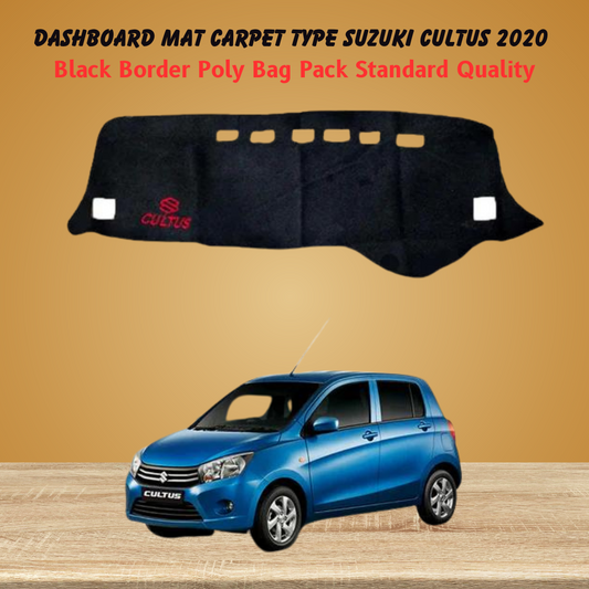 Dashboard Mat Carpet Type Suzuki Cultus 2020 Black Black Border Poly Bag Pack   Standard Quality