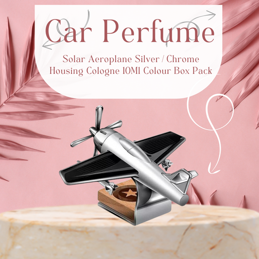 Car Perfume Solar Aeroplane  Silver/Chrome Housing Cologne  10Ml Colour Box Pack (China)