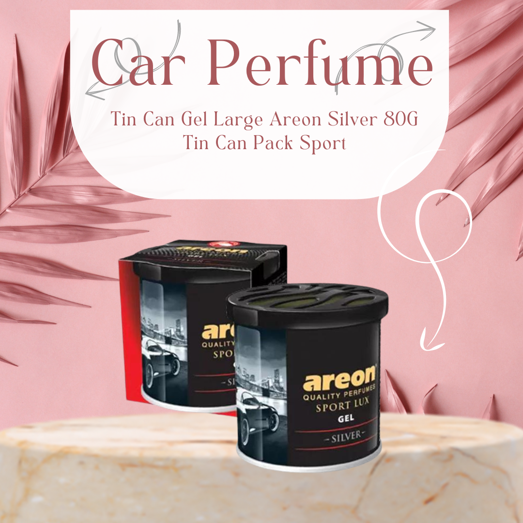 Car Perfume Tin Can Gel Large Areon  Silver  80G Tin Can Pack Sport Lux Gsl02 (Bulgaria)