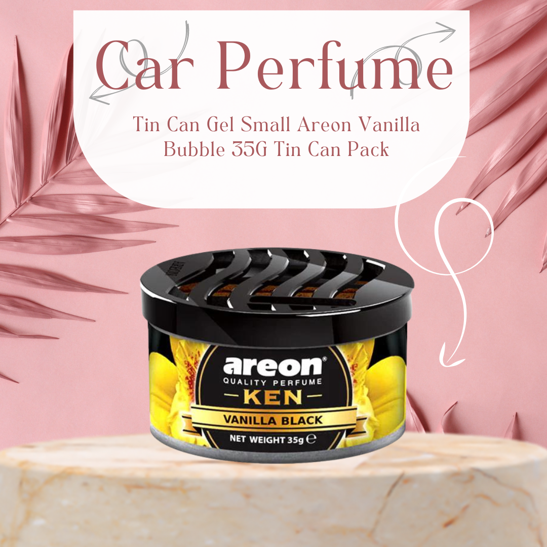 Car Perfume Tin Can Gel Small Areon  Vanilla Bubble  35G Tin Can Pack Ken Ak31 (Bulgaria)