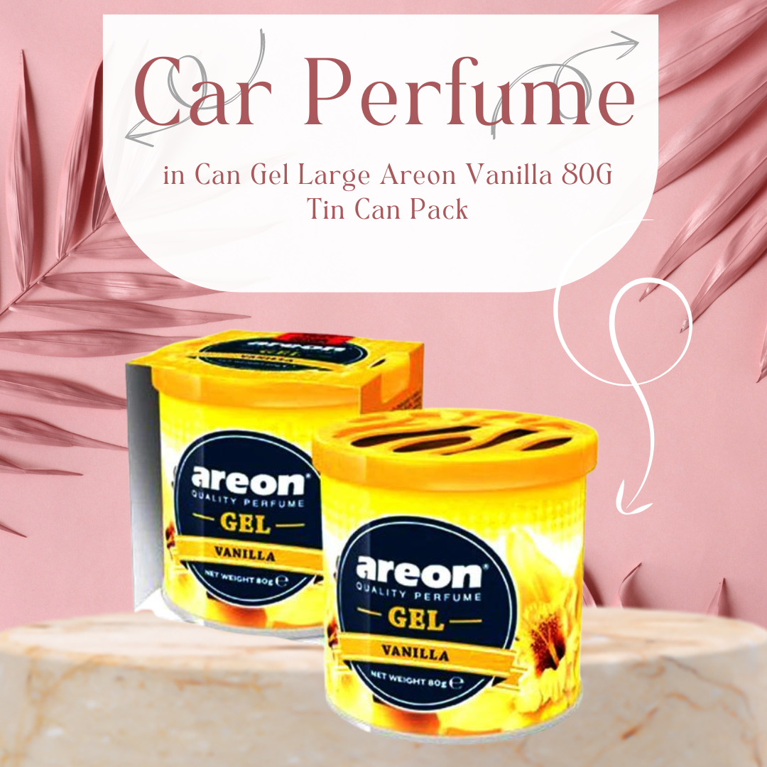 Car Perfume Tin Can Gel Large Areon  Vanilla  80G Tin Can Pack Gck09 (Bulgaria)