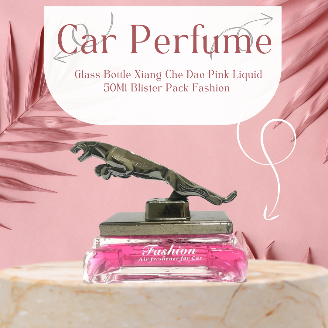 Car Perfume Glass Bottle Xiang Che Dao  Pink Liquid  50Ml Blister Pack Fashion (Jaguar Style) Fy-7334 (China)