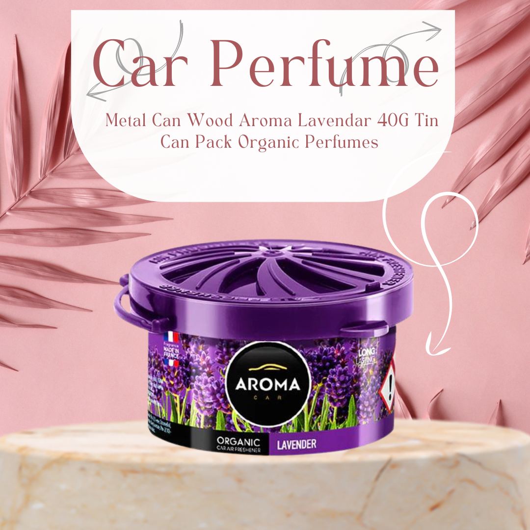 Car Perfume Metal Can Wood Aroma  Lavendar  40G Tin Can Pack Organic Perfumes S66725 (Eu)