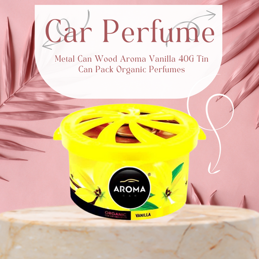 Car Perfume Metal Can Wood Aroma  Vanilla  40G Tin Can Pack Organic Perfumes S66720 (Eu)