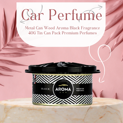 Car Perfume Metal Can Wood Aroma  Black Fragrance  40G Tin Can Pack Premium Perfumes S66744 (Eu)