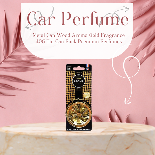 Car Perfume Metal Can Wood Aroma  Gold Fragrance  40G Tin Can Pack Premium Perfumes S66751 (Eu)