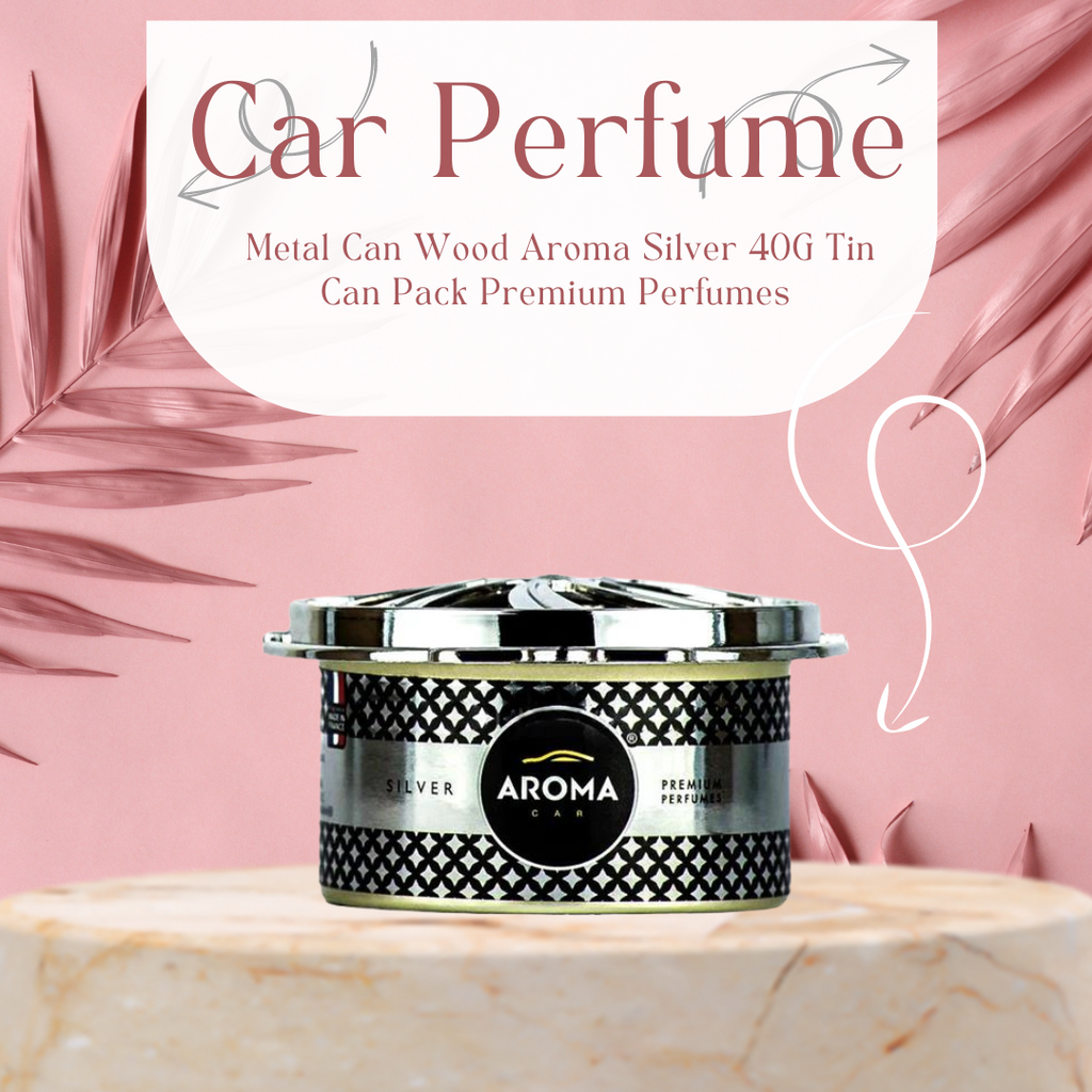 Car Perfume Metal Can Wood Aroma Silver 40G Tin Can Pack Premium Perfumes S66755 (Eu)