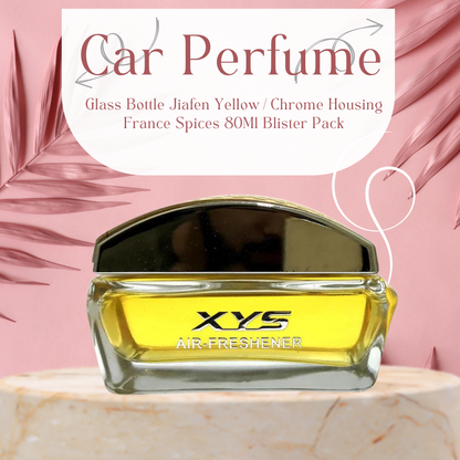 Car Perfume Glass Bottle Jiafen Yellow/Chrome Housing France Spices  80Ml Blister Pack Xys (China)