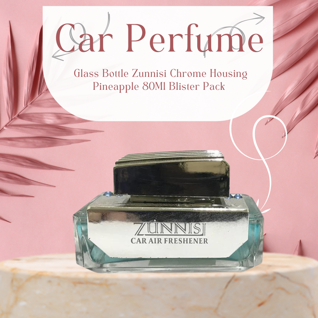 Car Perfume Glass Bottle Zunnisi Chrome Housing Pineapple 80Ml Blister Pack (China)