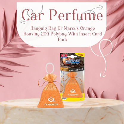 Car Perfume Hanging Bag Dr Marcus Orange Housing   20G Polybag With Insert Card Pack (Eu)