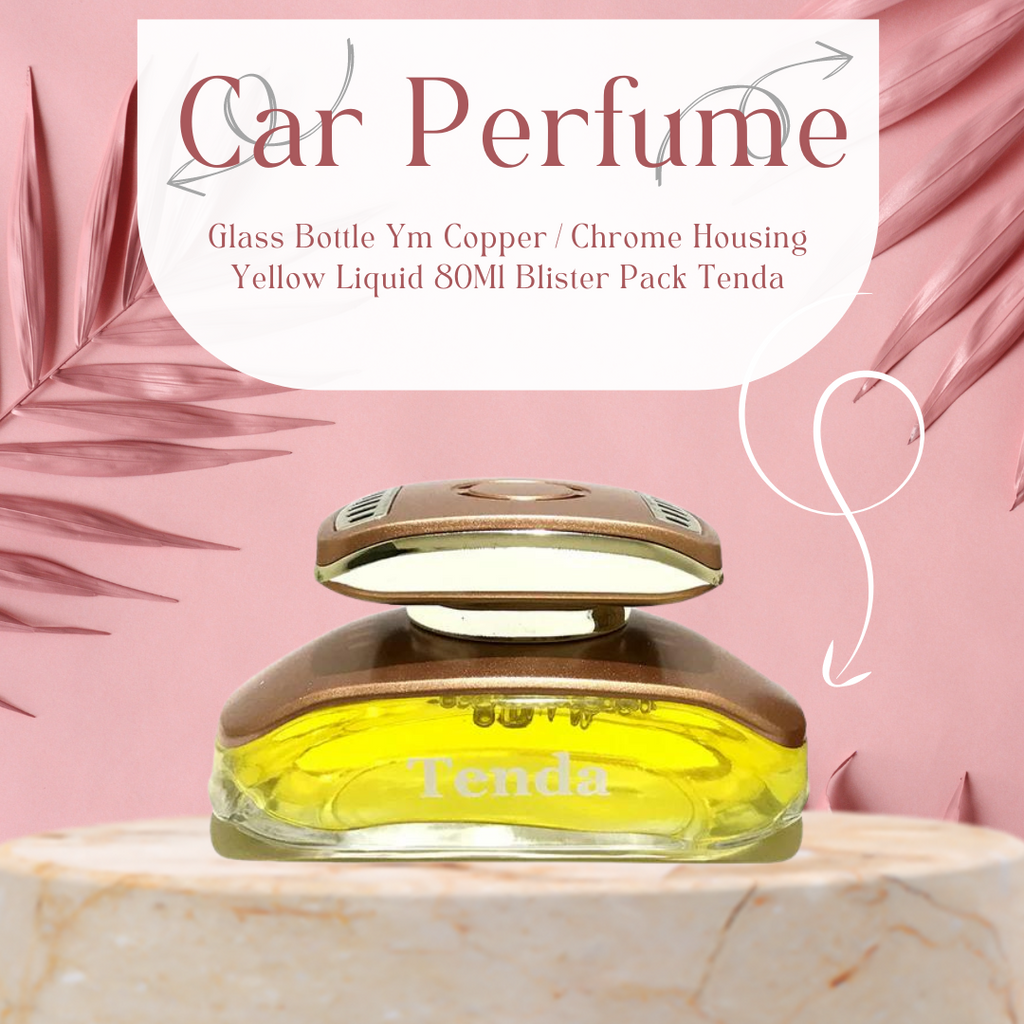 Car Perfume Glass Bottle Ym Copper/Chrome Housing Yellow Liquid 80Ml Blister Pack Tenda Fy-7330 (China)
